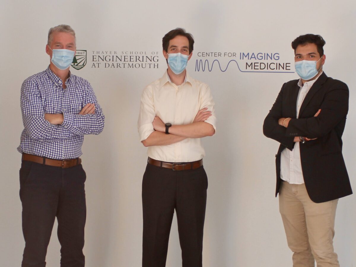QUEL Imaging founders in 2019: Brian Pogue, Ethan LaRochelle and Alberto Ruiz